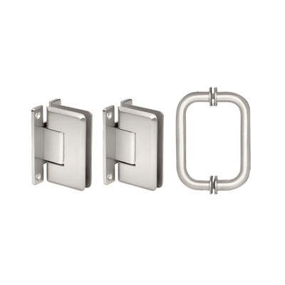 CRL Polished Chrome Cologne 037 Hinge and Shower Pull Handle Set