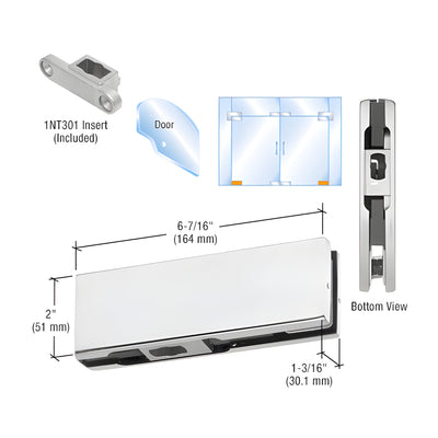 CRL Satin Anodized Bottom Door Patch with 1NT301 Insert