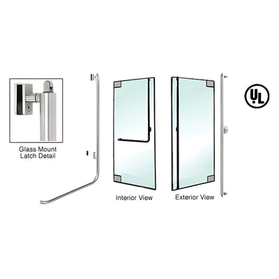 CRL-Blumcraft® Brushed Stainless Right Hand Reverse Glass Mount Keyed Access "F" Exterior, Top Securing Panic Handle