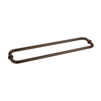 CRL Oil Rubbed Bronze 24" BM Series Back-to-Back Tubular Towel Bars With Metal Washers