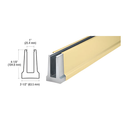 CRL B5T Series Satin Brass Custom Tapered Base Shoe Undrilled for 1/2" Glass