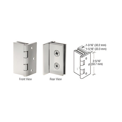CRL Brushed Nickel Double Wall-to-Glass Hinges