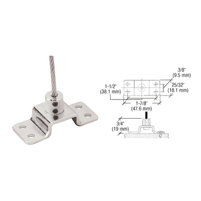 CRL Chrome Plated Fixed Base Floor Fitting for Cable Display System