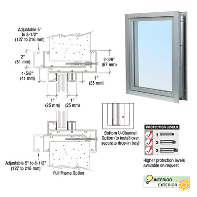 CRL Satin Anodized Aluminum Clamp-On Frame Exterior Glazed Vision Window
