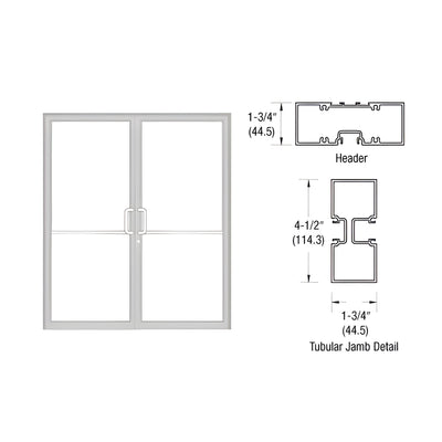 CRL-U.S. Aluminum Clear Anodized 75-1/2" x 85-3/4" Series 450 Tubular Butt Hinge Up and Over Frame Complete (2F)