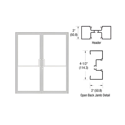 CRL-U.S. Aluminum Clear Anodized Class 1 Custom Size Series IT451 Open Back Offset Pivot Up and Over Frame Complete (2F)