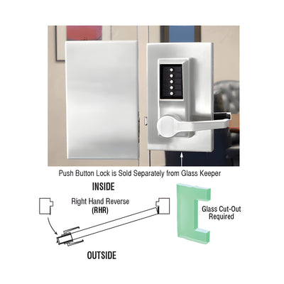 CRL Satin Anodized 6" x 10" RHR Center Push Button Lock With Housing