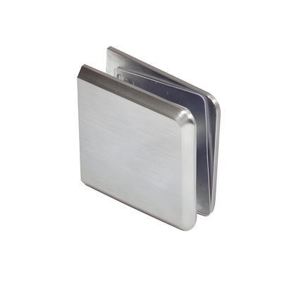 CRL Brushed Chrome Beveled Hole-in-Glass Style Wall Mount Heavy-Duty Glass Clamp
