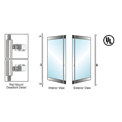 CRL-Blumcraft® Brushed Stainless Right Hand Reverse Rail Mount Cylinder/Thumbturn 'F' Exterior Top and Bottom Secured Deadbolt Handle