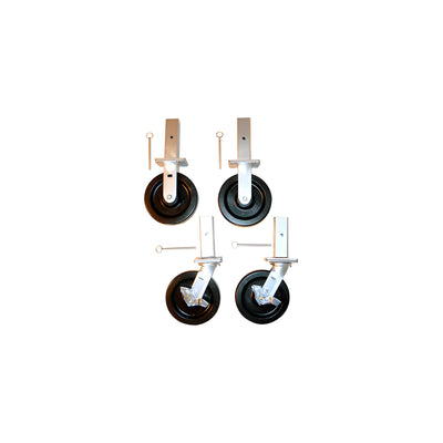CRL 8" Diameter Caster Kit with Mounting Posts and Quick Release Pins