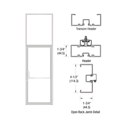 CRL-U.S. Aluminum White KYNAR® Paint Single Door 39-1/2" x 126" Left Hand Transom Frame