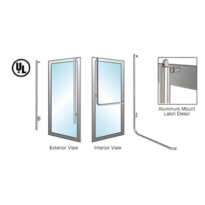 CRL-Blumcraft® Brushed Stainless Left Hand Reverse Aluminum Door Mount Keyed Access "LS" Exterior, Top Securing Panic Handle
