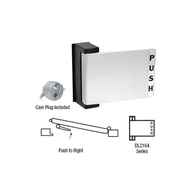 CRL Aluminum Universal Push-Pull Paddle Handle - Push to Right
