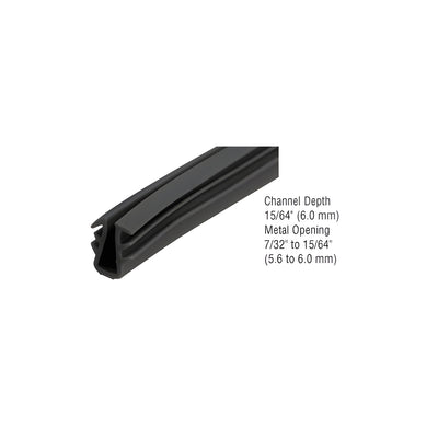 CRL Black Glazing Vinyl 15/64" Channel Depth 7/32" to 15/64" Metal Opening - 100' Roll