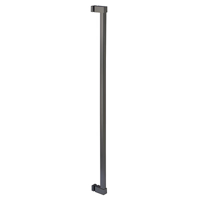 CRL Matte Black Single Sided Cut To Size Glass Mounted Square Ladder Style Pull Handle with Square Mounting Posts