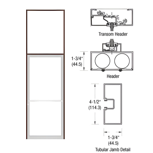 CRL-U.S. Aluminum S450 1ft Center-Hung Transom Frame - Bronze/Black