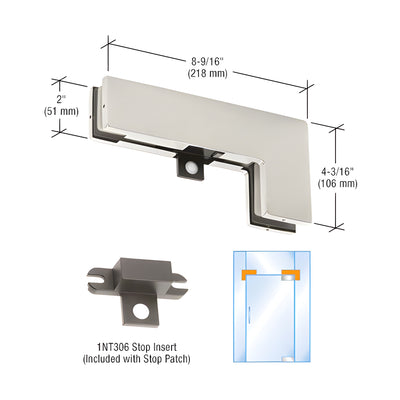 DORMAKABA® Brushed Stainless Sidelite Mounted Transom Patch Fitting