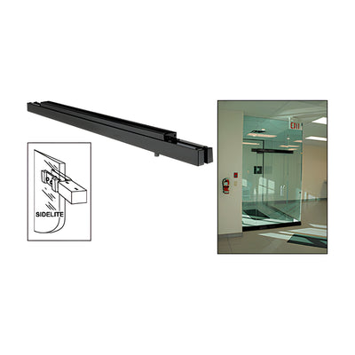 CRL Black Powder Coat Single Narrow Floating Header with Surface Mounted Top Pivots - for 36" Wide Opening