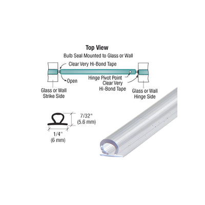 CRL 144" Translucent Vinyl Bulb Seal 7/32" Gap