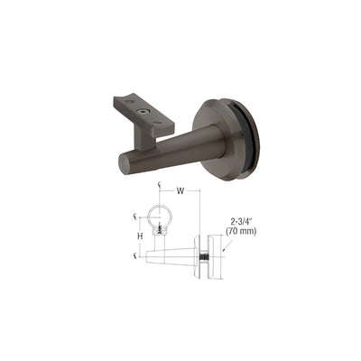 CRL-Blumcraft® Pacific Series Dark Bronze Anodized Aluminum Glass Mounted Hand Rail Bracket
