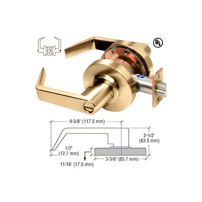 CRL Polished Brass Privacy Heavy-Duty Grade 2 Lever Lockset