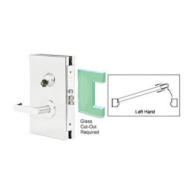 CRL Satin Anodized 6" x 10" LH Center Lock With Deadlatch in Storeroom Function