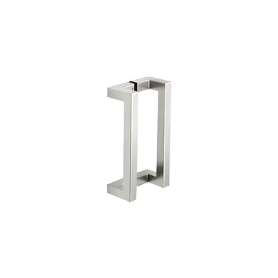 CRL Polished Stainless 18" Glass Mounted Offset Square Back-to-Back Pull Handle