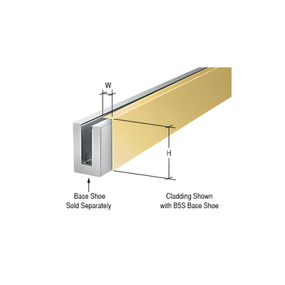 CRL Polished Brass 120" Cladding for B5S Series Standard Square Aluminum Base Shoe