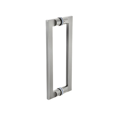 CRL Brushed Stainless 12" Glass Mounted Tapered Back-to-Back Pull Handle