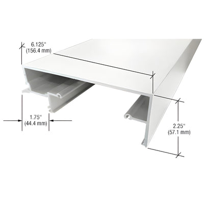 CRL-U.S. Aluminum White KYNAR® Paint 5" Head Panel for 1" Glazing - 24'-2"