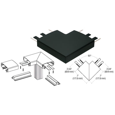 CRL Matte Black 400 Series Top Cap 90º Corner