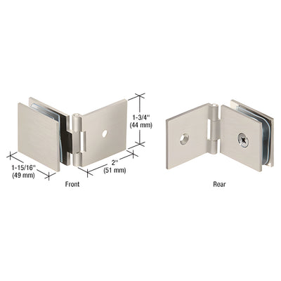 CRL Brushed Nickel Adjustable Square Wall Mount Glass Clamp