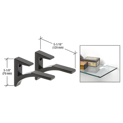 CRL Black - Aluminum Shelf Bracket for 3/8" to 1/2" Glass