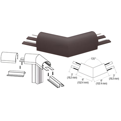 CRL Matte Bronze 300 Series Top Cap 135º Corner