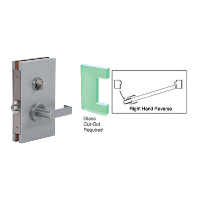 CRL Brushed Stainless 6" x 10" RHR Center Lock With Deadlatch in Class Room Function