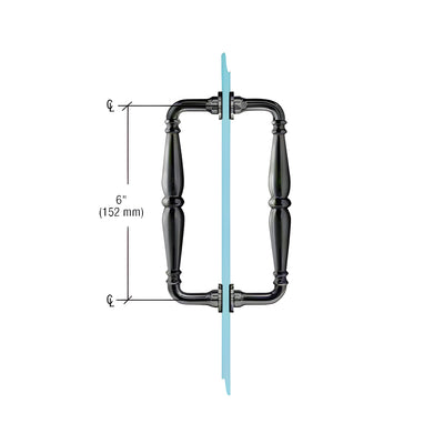 CRL Matte Black 6" Victorian Style Back-to-Back Pull Handle