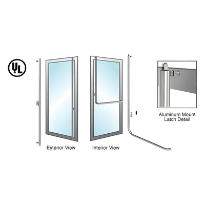CRL-Blumcraft® Brushed Stainless Left Hand Reverse Aluminum Door Mount Keyed Access "F" Exterior, Top Securing Panic Handle
