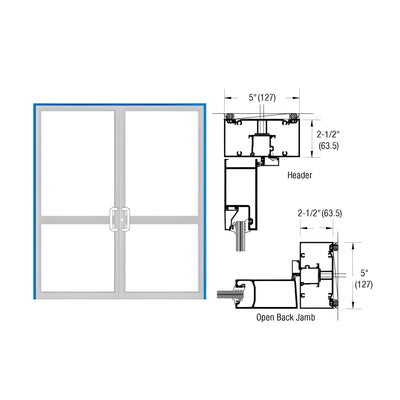 CRL-U.S. Aluminum IG500 Series Custom KYNAR® Paint Custom Transom Door Frame for Geared Hinge, CVR Strike, and Surface Closer