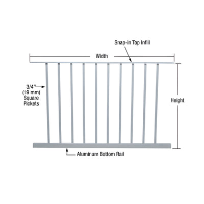CRL Mill 200, 300, 350, and 400 Series 48"W x 48"H Picket Panel
