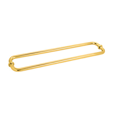 CRL Unlacquered Brass 24" BM Series Back-to-Back Tubular Towel Bars With Metal Washers