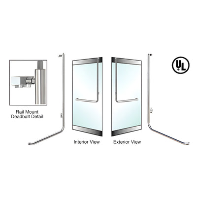 CRL-Blumcraft® Brushed Stainless Right Hand Reverse Rail Mount Keyed Access "D" Exterior Top Securing Deadbolt Handle
