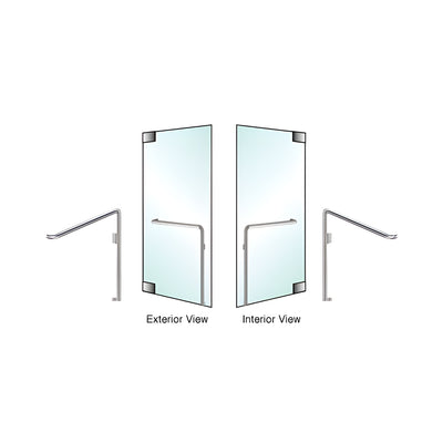 CRL-Blumcraft® Brushed Stainless Left Hand Reverse Glass Mount 'C' Exterior Dummy Handle