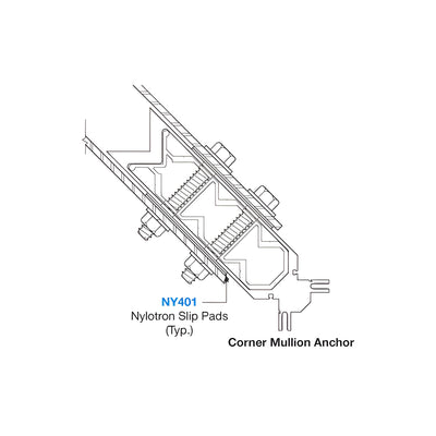 CRL-U.S. Aluminum 4-1/2" x 4-1/2" Nylotron Slip Pad