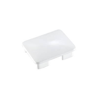 CRL Sky White Rectangular AWS Post Cap for 180 Degree Center or End Post