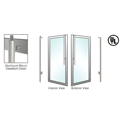 CRL-Blumcraft® Brushed Stainless Right Hand Reverse Aluminum Door Mount Keyed Access "JS" Exterior Top Securing Deadbolt Handle