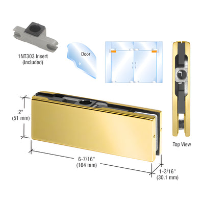 CRL Brass Top Door Patch Fitting with 1NT303 Insert