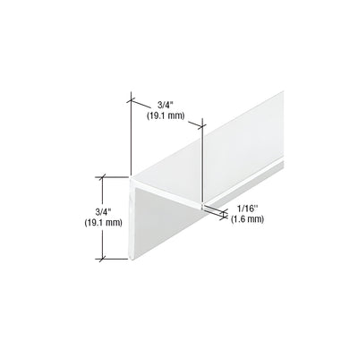 CRL-U.S. Aluminum White KYNAR® Paint L-Bar 3/4" x 3/4" x 1/16" - 21'-2"