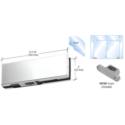 CRL Polished Stainless Bottom Door Patch with 1NT301 Insert