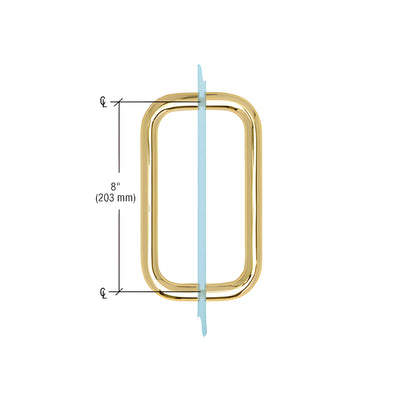 CRL Polished Brass 8" BM Series Back-to-Back Handle Without Metal Washers