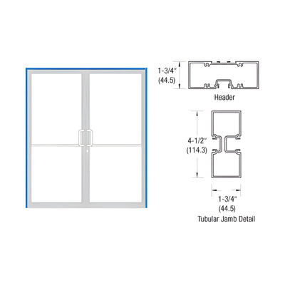 CRL-U.S. Aluminum Class I Bronze Black Anodized Double Door 75-1/2" x 85-3/4" 450 Series Single Acting Up and Over Frame